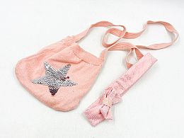 Плетена розова чантичка звезда лутурки